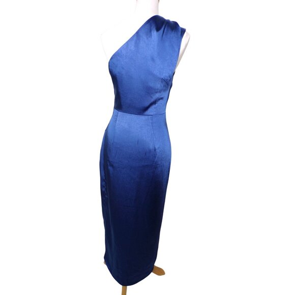 🆕ELLIATT Cassini One-Shoulder Satin Dress Blue Small 4 - Picture 12 of 14